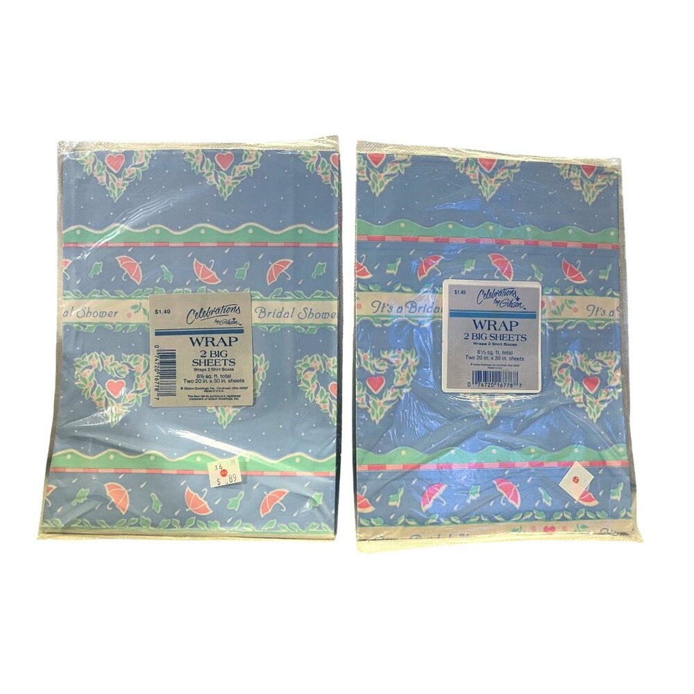 Vintage Celebrations by Gibson Wrapping Paper NEW 2 Packages Bridal Shower
